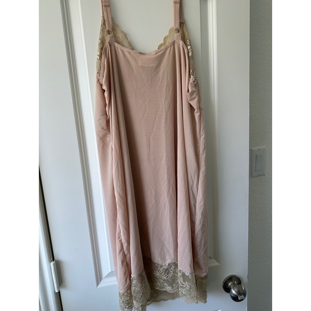 Avenue Body Womens Pink Lace Trim Chemise Nightgown Sleepwear Slip Dress 18/20 - Picture 7 of 7